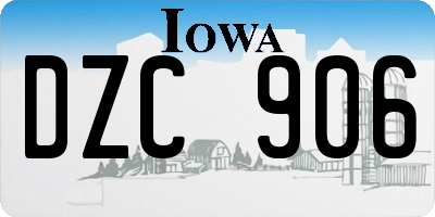 IA license plate DZC906