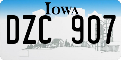 IA license plate DZC907