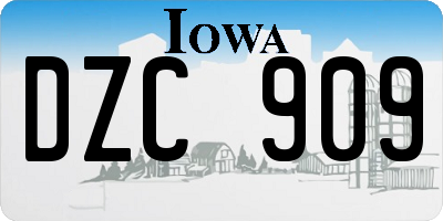 IA license plate DZC909