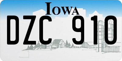 IA license plate DZC910