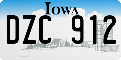 IA license plate DZC912