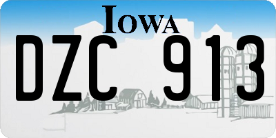 IA license plate DZC913