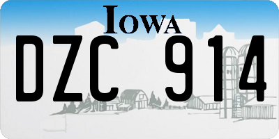 IA license plate DZC914