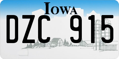 IA license plate DZC915