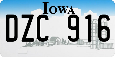 IA license plate DZC916