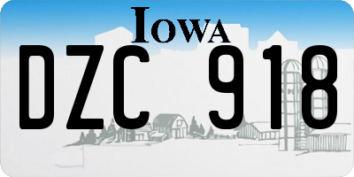 IA license plate DZC918