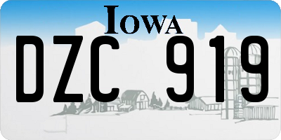 IA license plate DZC919