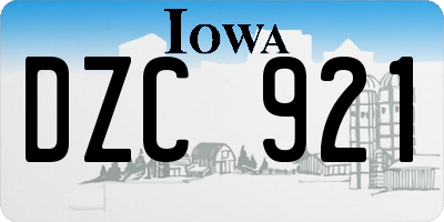 IA license plate DZC921