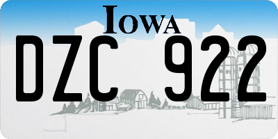 IA license plate DZC922