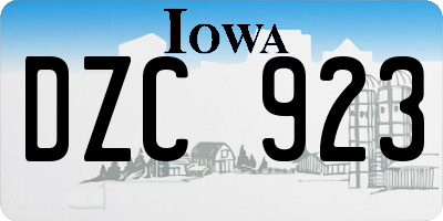 IA license plate DZC923