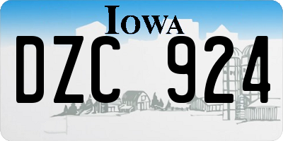 IA license plate DZC924