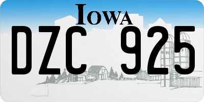 IA license plate DZC925