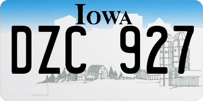 IA license plate DZC927
