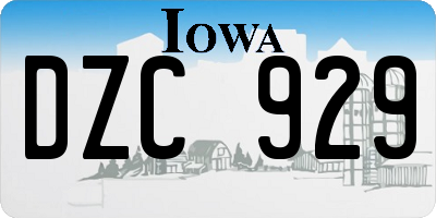 IA license plate DZC929