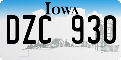 IA license plate DZC930