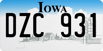 IA license plate DZC931