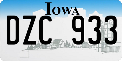 IA license plate DZC933