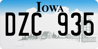 IA license plate DZC935