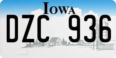 IA license plate DZC936