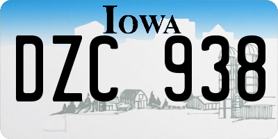 IA license plate DZC938