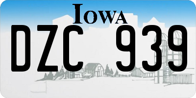 IA license plate DZC939