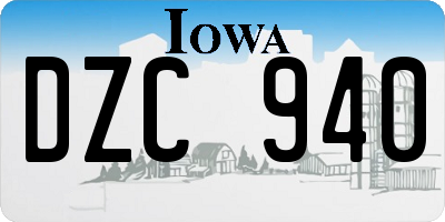 IA license plate DZC940