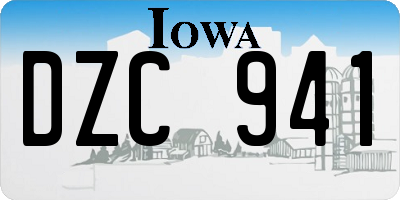 IA license plate DZC941