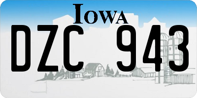 IA license plate DZC943