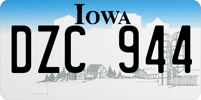 IA license plate DZC944