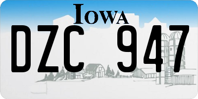 IA license plate DZC947