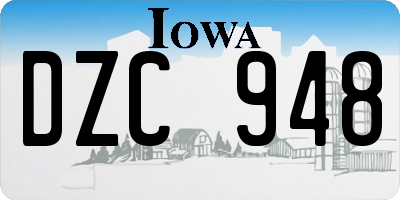 IA license plate DZC948