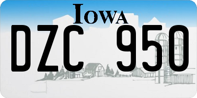 IA license plate DZC950