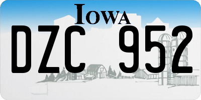 IA license plate DZC952