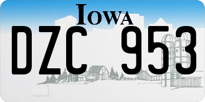 IA license plate DZC953