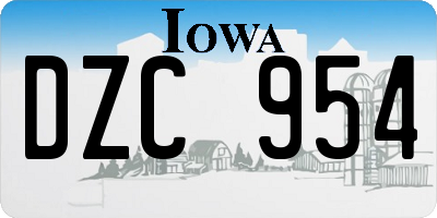 IA license plate DZC954