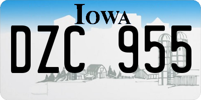 IA license plate DZC955