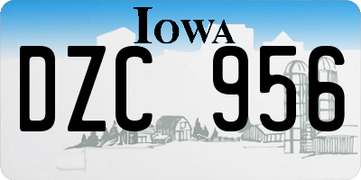 IA license plate DZC956