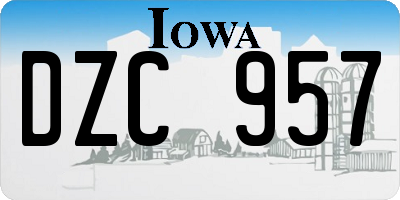 IA license plate DZC957