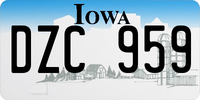 IA license plate DZC959