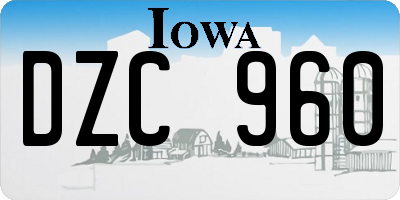 IA license plate DZC960