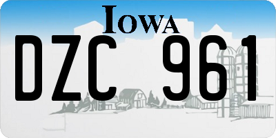 IA license plate DZC961