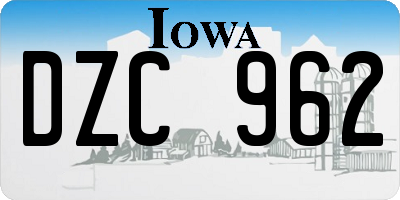 IA license plate DZC962