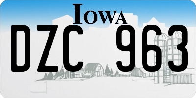 IA license plate DZC963