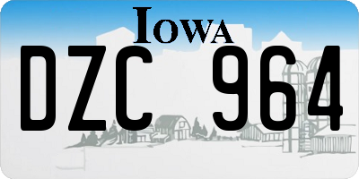 IA license plate DZC964