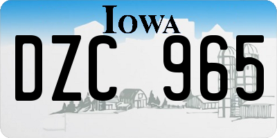 IA license plate DZC965