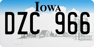 IA license plate DZC966