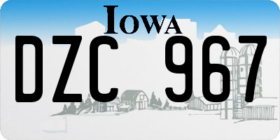 IA license plate DZC967