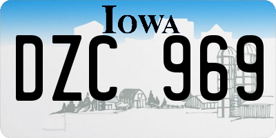 IA license plate DZC969