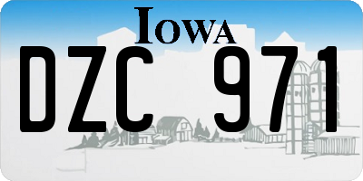 IA license plate DZC971