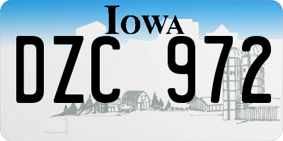 IA license plate DZC972